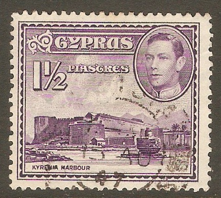 Cyprus 1938 1pi. Violet. SG155ab.